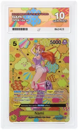 One Piece CCG Nami OP08-106 09 Ace 10 SR English Alt Art - Image 3