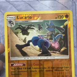 Pokemon Lucario Reverse Holo Rare Card 117/236 Unified Minds - Image 2