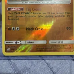Pokemon Lucario Reverse Holo Rare Card 117/236 Unified Minds - Image 3