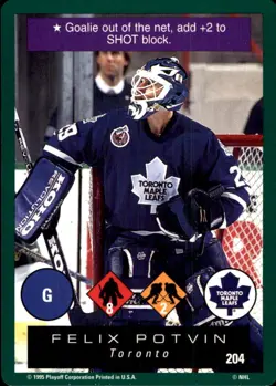Felix Potvin TORONTO MAPLE LEAFS 1995-96 Playoff One on One #204 - Image 1