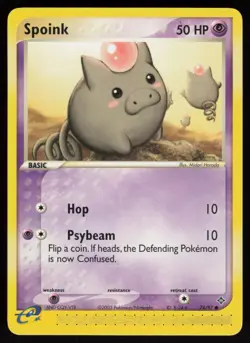 E-Reader Spoink - 74/97 Dragon Midori Harada Pokemon TCG Card - Image 1