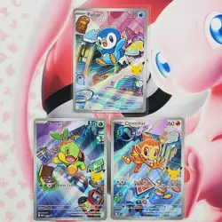Piplup 042 + Chimchar 041 + Turtwig 040 - First Partner Pokemon Cards - #L563 - Image 1