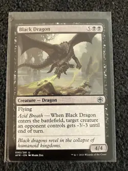 Magic The Gathering MTG - Black Dragon - AFR - Image 1