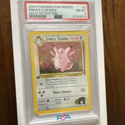 2000 Pokemon Gym Heroes Erika's Clefable #3 Holo 1st Edition PSA 8 NM-MT WOTC - Image 1