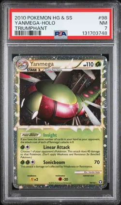 2010 POKEMON TRIUMPHANT YANMEGA PRIME #98 ULTRA RARE PSA 7 NM #131703748 - Image 1