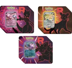 Pokemon Destined Rivals Team Rocket Tin Set of 3 (Factory Sealed) - Image 1