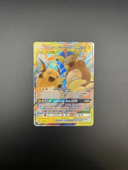 Pokemon TCG Raichu & Alolan Raichu GX 54/236 Sm-Unified Minds Holo - Image 1