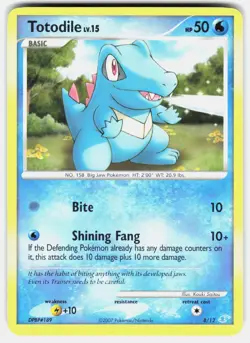 Totodile 8/12 Common DP Trainer Kit: Manaphy & Lucario Pokemon Lightly Played - Image 2