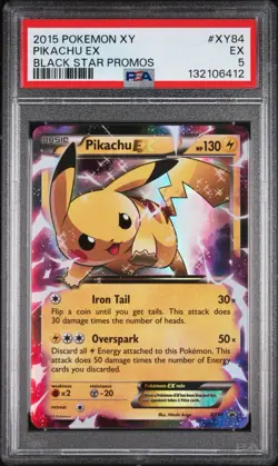 Pokemon TCG: 2015 XY Blackstar Promo Pikachu Ex XY84 Psa 5 - Image 1