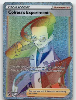 COLRESS'S EXPERIMENT 205/196 RAINBOW RARE LOST ORIGIN POKEMON NEAR MINT - Image 2