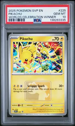 2025 POKEMON SVP EN-SV BLACK STAR PROMO #225 PIKACHU PSA 10 - Image 1
