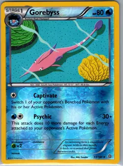 Gorebyss 51/160 Reverse Holo XY - Primal Clash - Pokemon Card - NM - Image 1