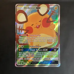 Pokemon Dedenne GX 195a/214 SM-Unbroken Bonds Full Art Ultra Rare Holo 160HP - Image 1