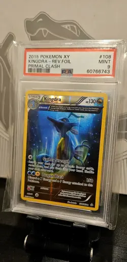 2015 POKEMON XY KINGDRA Reverse Foil Holo Rare Primal Clash #108 PSA 9 MINT - Image 4