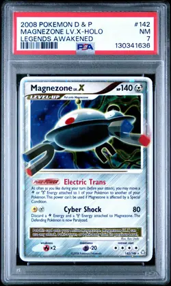 2008 POKEMON DP LEGENDS AWAKENED MAGNEZONE LV X #142 PSA 7 NM #130341636 - Image 1