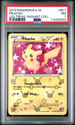 2013 POKEMON LEGENDARY TREASURES PIKACHU #RC7 HOLO PSA 7 NEAR MINT #114259284 - Image 1