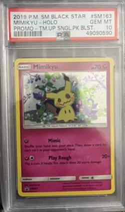 Mimikyu SM163 Holo Pokemon Card 2019 Team Up Blister Promo - PSA 10 Gem Mint - Image 1