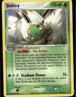 Shiftry Rare Deoxys 25/107 Grass Pokemon Card - Image 1