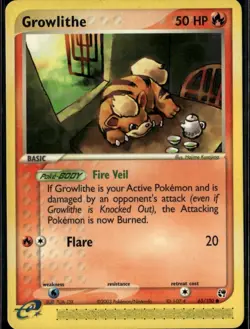 Growlithe Common Sandstorm 65/100 Fire Pokemon Card - Image 1