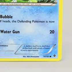 Pokemon 2013 Squirtle 14/101 Black & White Plasma Blast Card LP - Image 4