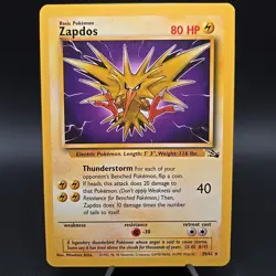 Zapdos 30/62 Fossil Unlimited Non Holo Rare 1999 Vintage Pokemon TCG Card - LP - Image 1