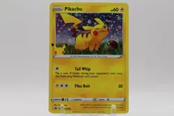 Pokemon TCG Cards Pikachu SWSH039 25th Anniversary Stamped Sequin Holo - Image 1