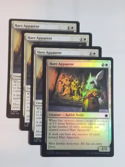 4x Hare Apparent Rabbit (1 FOIL) Foundations MTG Magic The Gathering - Near Mint - Image 1