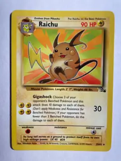 RAICHU - 29/62 - Fossil - Rare - Pokemon Card - LP - Image 1