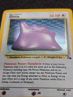 Ditto (Holo) 3/62 Pokemon Fossil - LP - Image 2