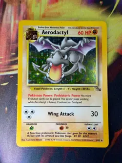 Aerodactyl 1/62 LP Holo Rare Fossil 1999 Pokemon TCG - Image 1