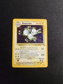 Magneton 11/62 Fossil Unlimited Holo Rare WOTC Pokemon Card LP - Image 1