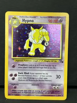 Pokemon Hypno Fossil TCG Holo Unlimited Rare Card 8/62 - Image 1