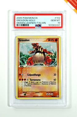 Pokemon PSA 10 Groudon #102 Holo Ex Leggende Nascoste 2005 Italiano - Image 1