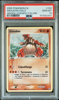 Pokemon PSA 10 Groudon #102 Holo Ex Leggende Nascoste 2005 Italiano - Image 2