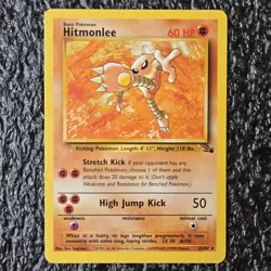 Hitmonlee ⭐ 22/62 Rare Fossil 1999 Pokemon LP - Image 1
