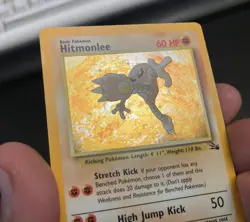 Pokemon Card, 1999 Fossil 7/62 HITMONLEE HOLO (LP) - Image 4