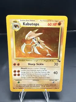 Pokemon TCG Kabutops 9/62 Fossil Holo Unlimited - Image 1
