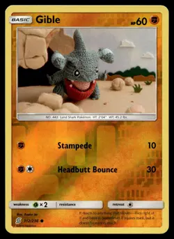 GIBLE 112/236 COMMON UNIFIED MINDS POKEMON - Image 1