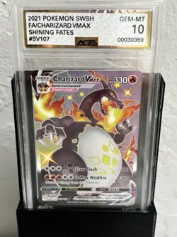 Pokemon Gem Mint AGS 10 Charizard SWSH Gigantamax VMAX SV107/SV122 Shining Fates - Image 1