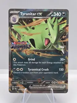 Tyranitar ex 064/131 Holo Double Rare SV: Prismatic Evolutions Pokemon NM #2 - Image 1