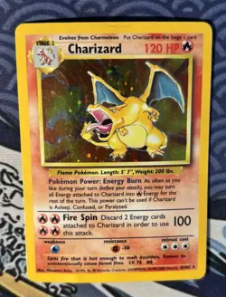 Pokemon TCG Charizard 4/102 Base Set 1999-2000 4th Print Vintage WOTC HP Plus - Image 1
