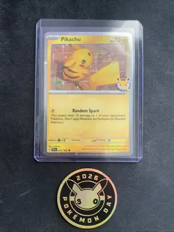 Pikachu 051 /162 Stamped 2026 Pokemon Day 30 Promo TCG With Coin - Image 1