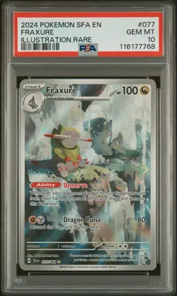 2024 Pokemon Sfa En-Shrouded Fable #077 Fraxure PSA GEM MT - Image 1