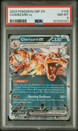 2023 Pokemon Obf En-Obsidian Flames #125 Charizard Ex PSA 8 NM-MT - Image 1