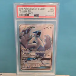 Pokemon Lugia GX Full Art Ultra Rare Holo Lost Thunder 207/214 PSA 8 NM-MT - Image 1
