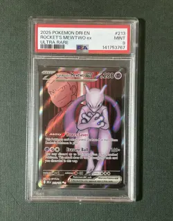 Pokemon Team Rocket's Mewtwo ex 213/182 Destined Rivals Ultra Rare PSA 9 - Image 1