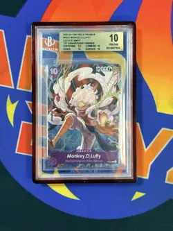 2022-24 One Piece Promo Gold Stamp 1st Anniversary Winner Monkey D. Luffy BGS 10 - Image 1