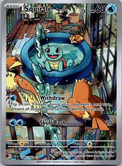 Squirtle 148/142 Illustration Rare Stellar Crown Pokemon Near Mint - Image 1