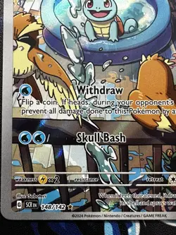 💧 Squirtle 148/142 Pokemon TCG Stellar Crown Illustration Rare 💧 - Image 5