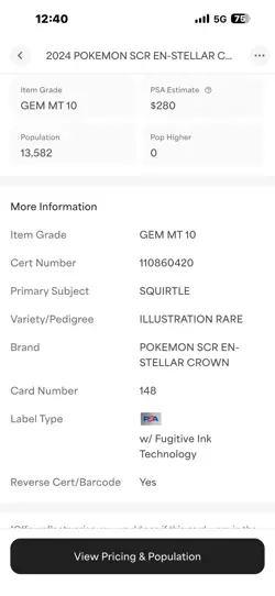 Pokemon TCG - Squirtle 148/142 - Stellar Crown - PSA 10 - Image 4